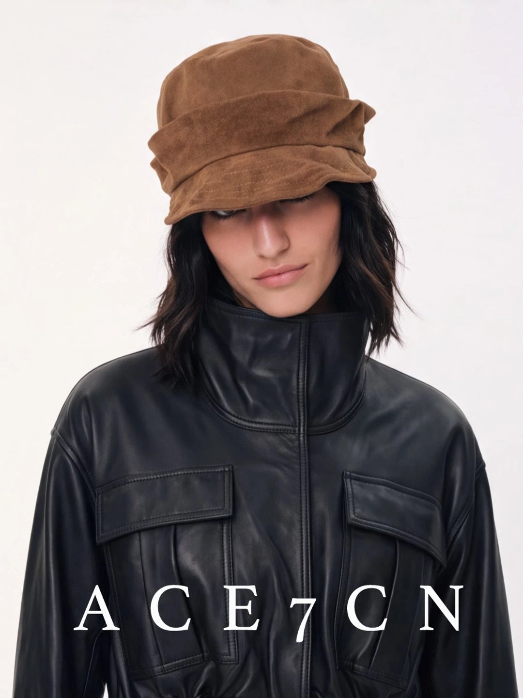 Japanese Niche Handmade Suede Flat-Top Hat Outdoor Riding