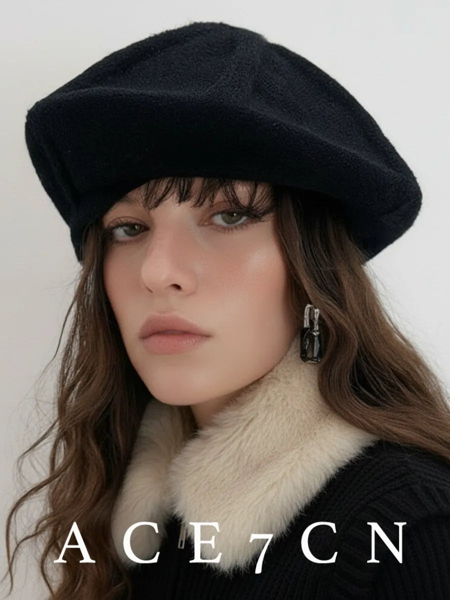 Slouchy Wool Knit Painter Beret — ACE7CN