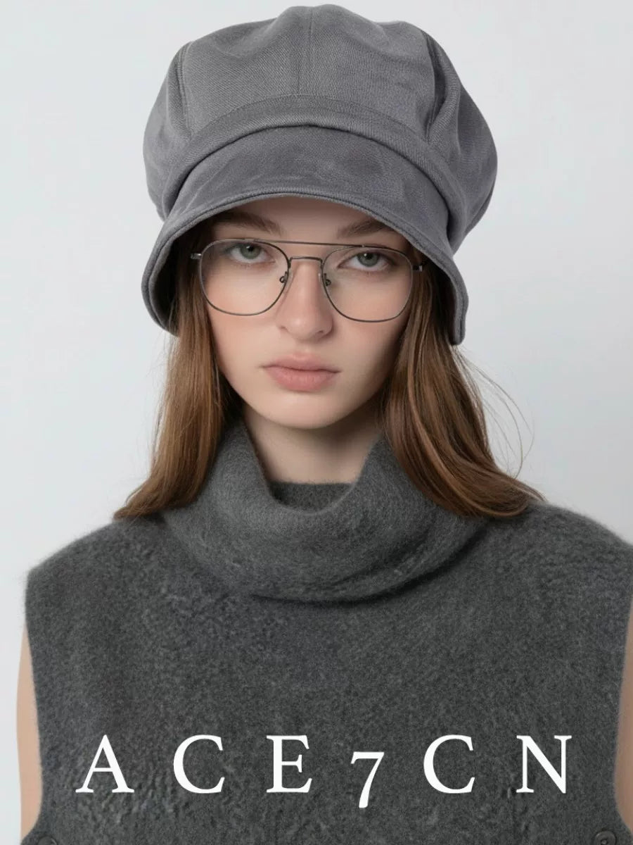 Cool-Tone Suede Octagonal Newsboy Cap — ACE7CN