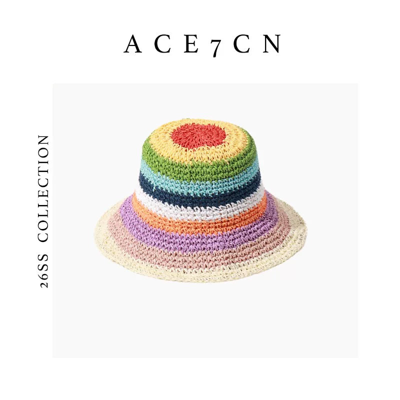 Rainbow-Stripe Bucket Hat — ACE7CN