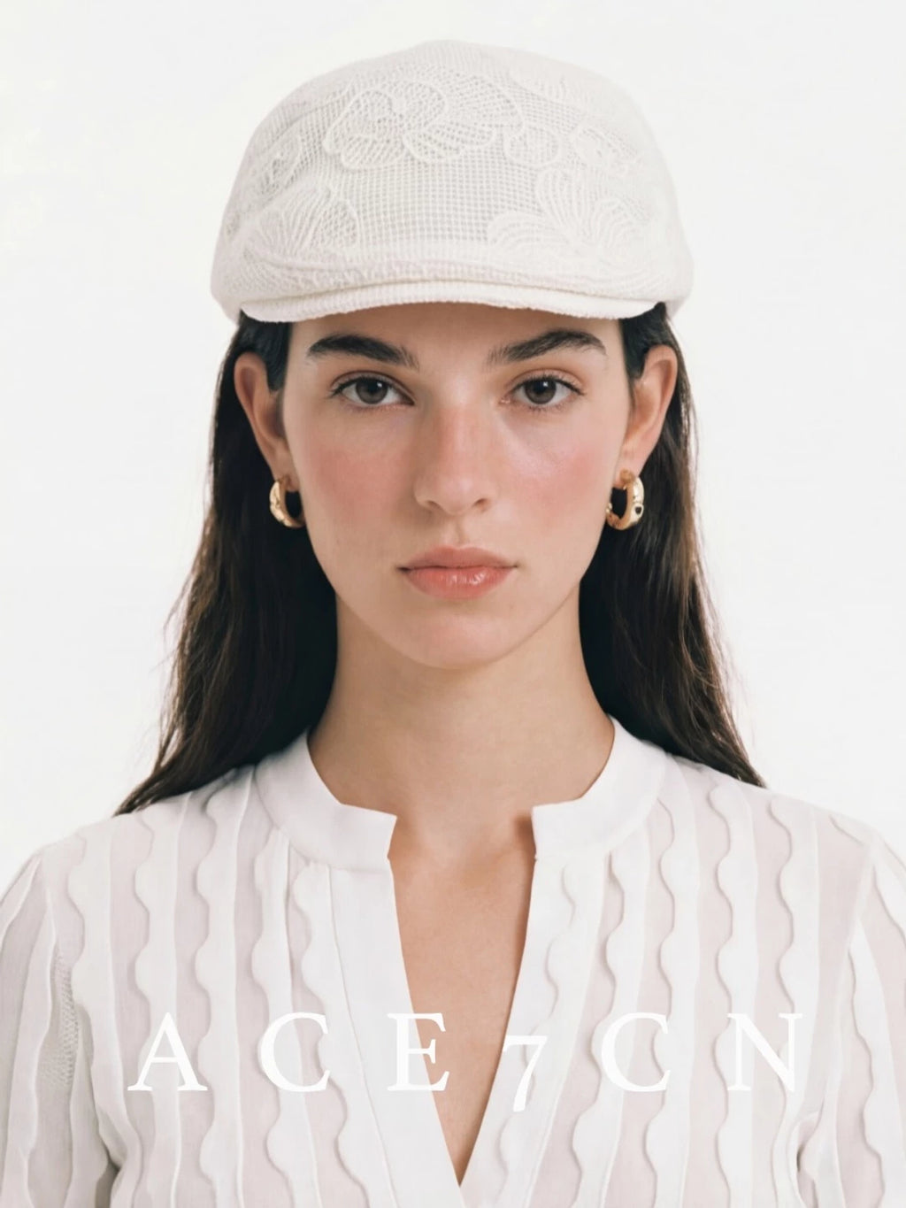 Floral Crochet Flat Cap — ACE7CN