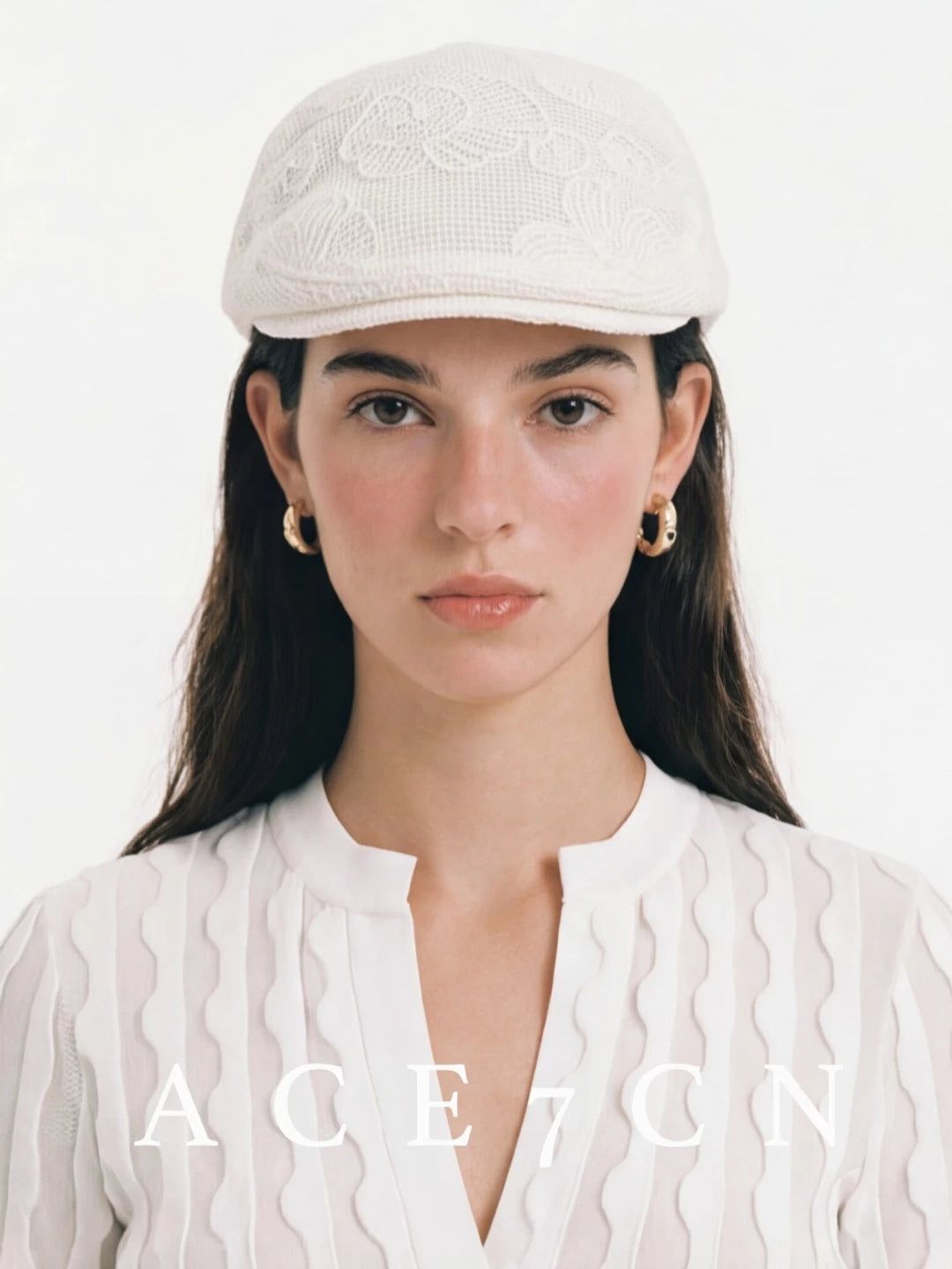 Floral Crochet Flat Cap — ACE7CN
