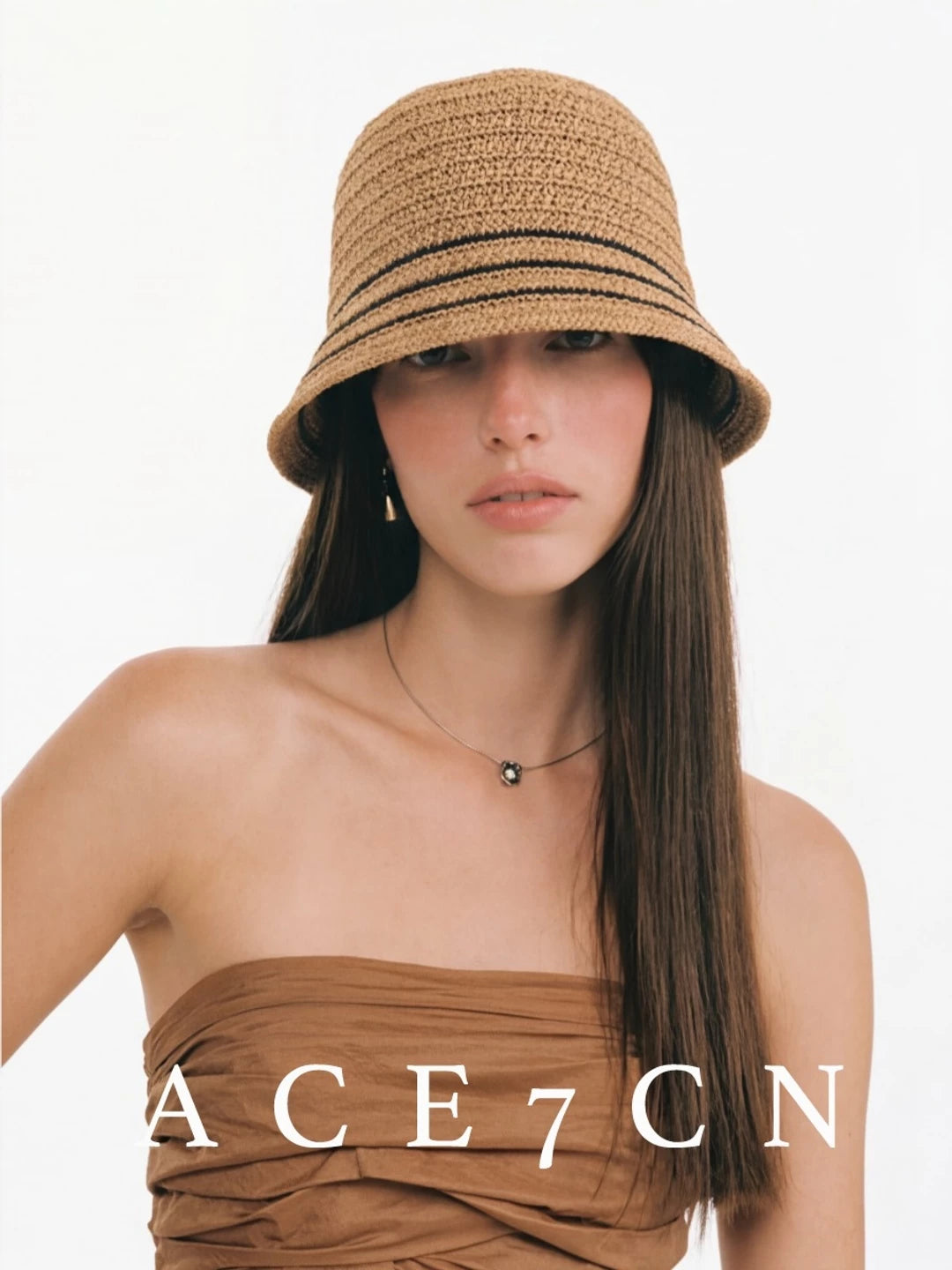 Two-Tone Striped Bucket Hat — ACE7CN