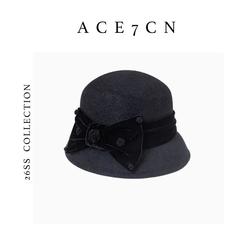 Japanese Niche 100 Wool Lampshade Bucket Hat Camellia