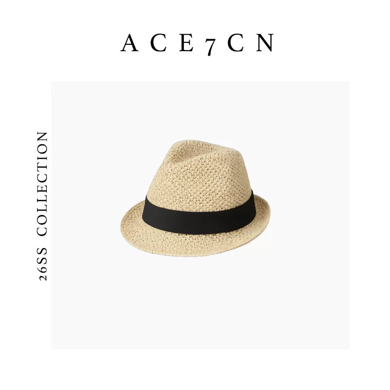 Short-Brim Paper-Straw Fedora — ACE7CN