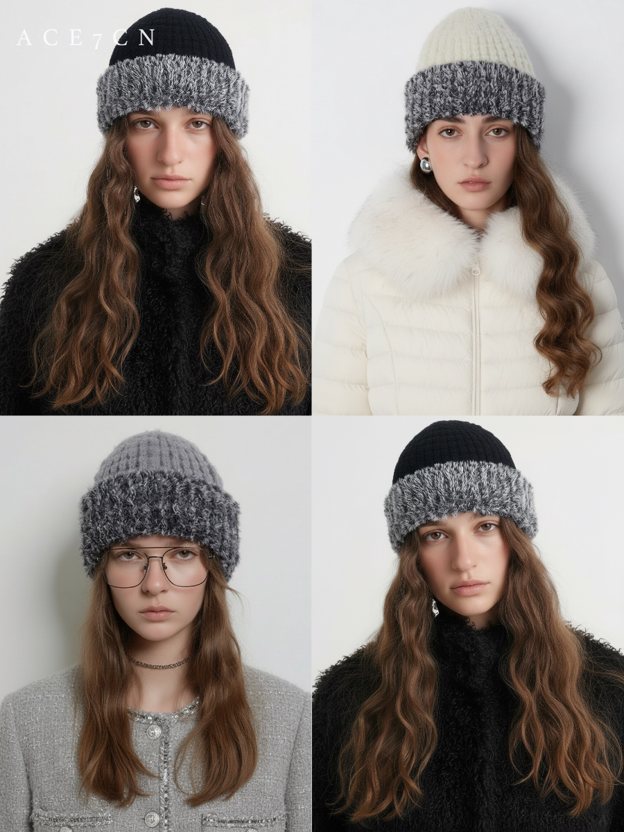 Pineapple-Stitch Cuffed Beanie — ACE7CN