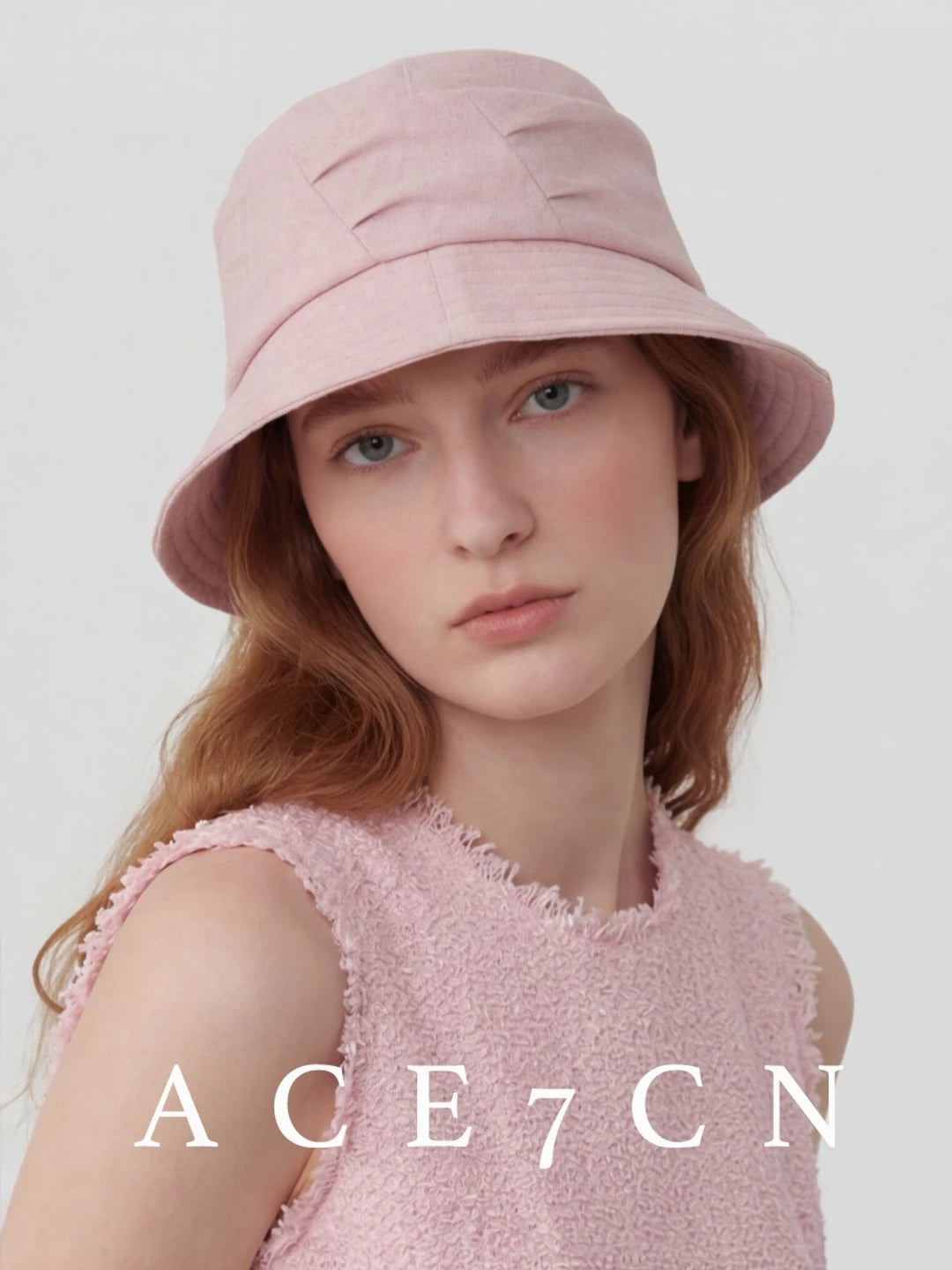 Pleated Roll-Brim Bucket Hat — ACE7CN