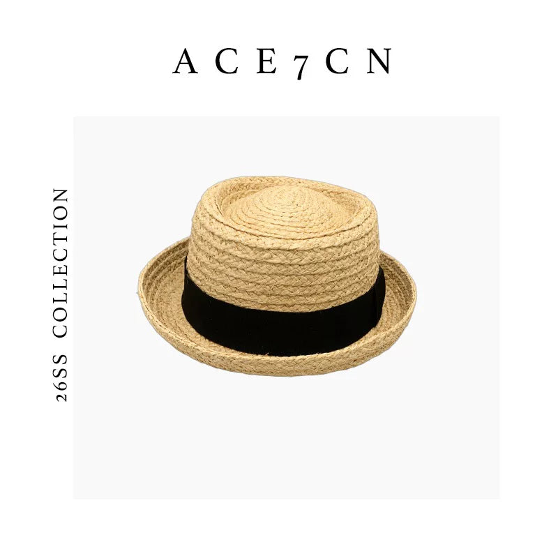 Roll-Brim Raffia Fedora — ACE7CN