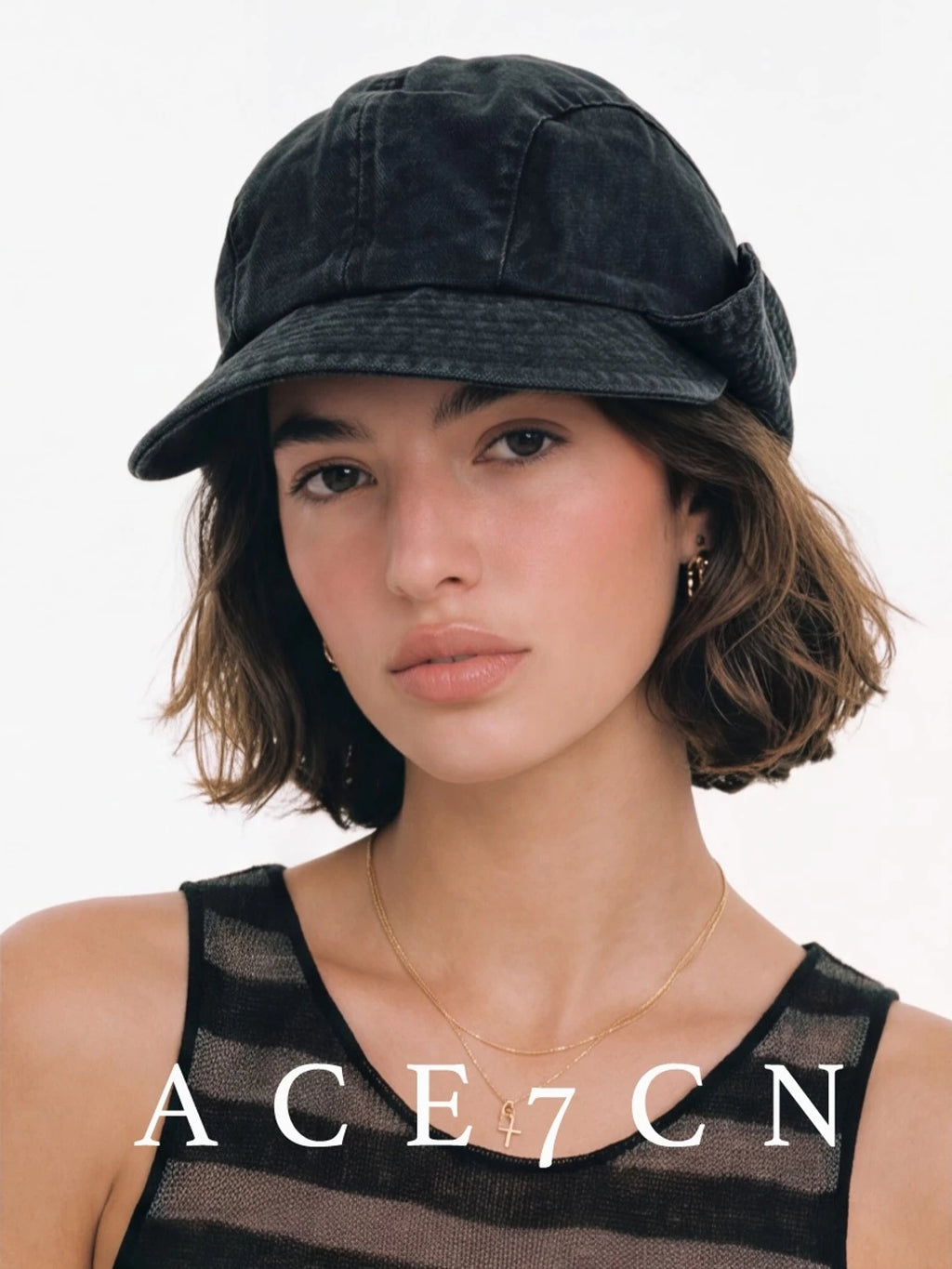 Sand-Washed Ear-Flap Riding Cap — ACE7CN