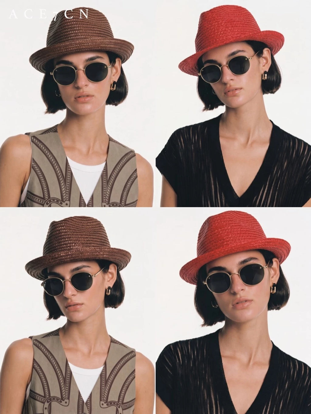 Short-Brim Raffia Fedora — ACE7CN