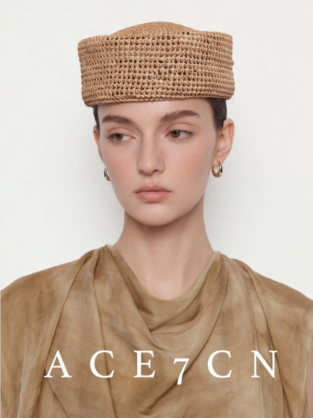 Brimless Openwork Straw Pillbox Hat — ACE7CN