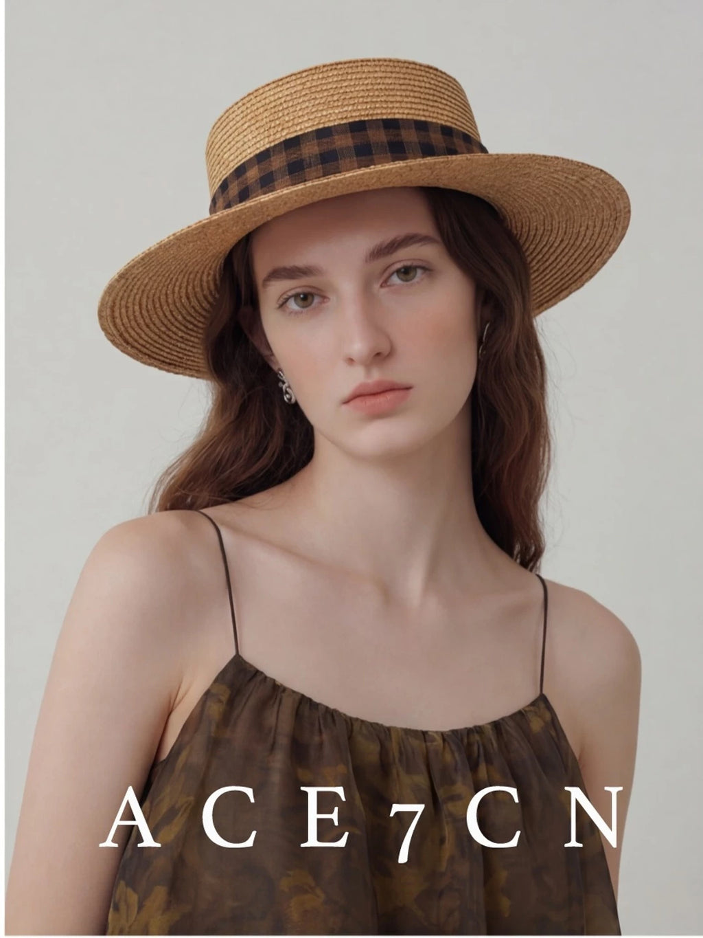 Plaid Straw Fedora — ACE7CN