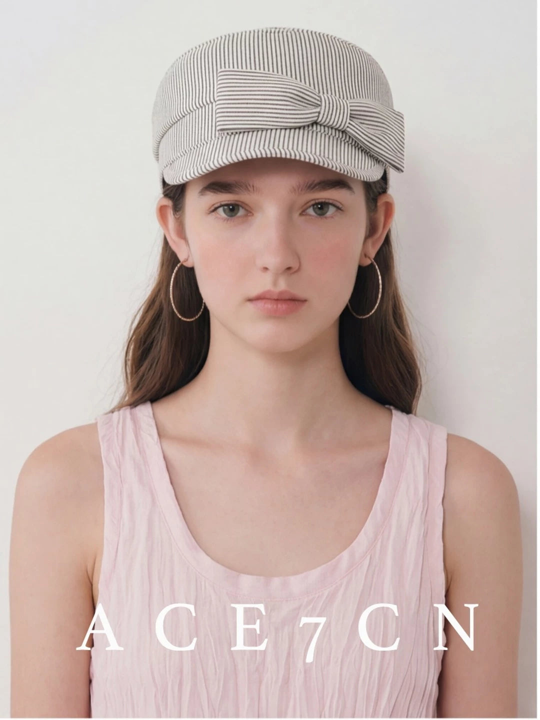 Striped Bow Equestrian Cap — ACE7CN