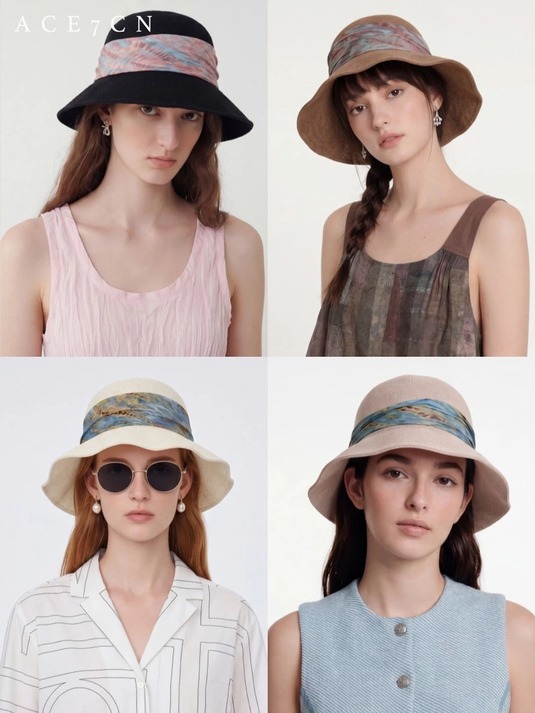 Ink-Wash Band Bucket Hat — ACE7CN
