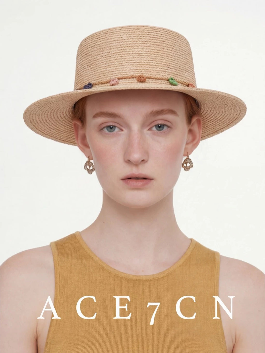 Pom-Trimmed Raffia Fedora — ACE7CN