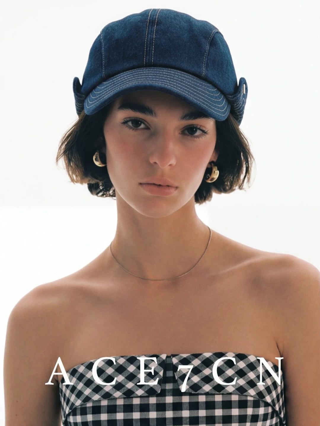 Roll-Brim Denim Bucket Hat — ACE7CN