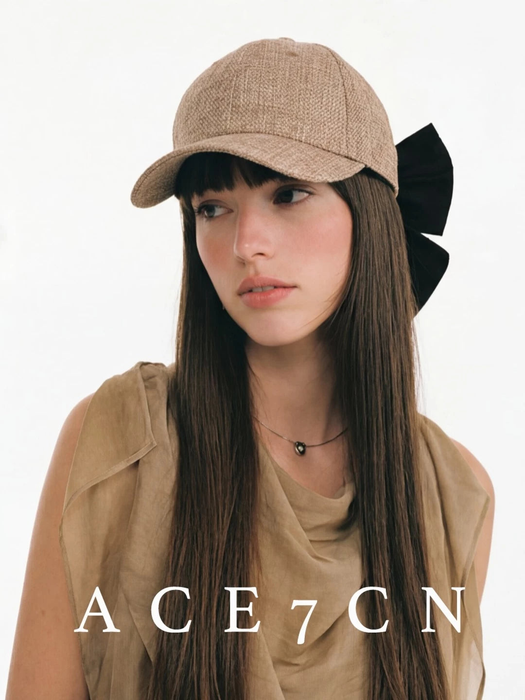 Oversized-Bow Equestrian Cap — ACE7CN