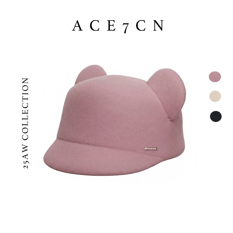 Mouse-Ear Wool-Felt Equestrian Cap — ACE7CN