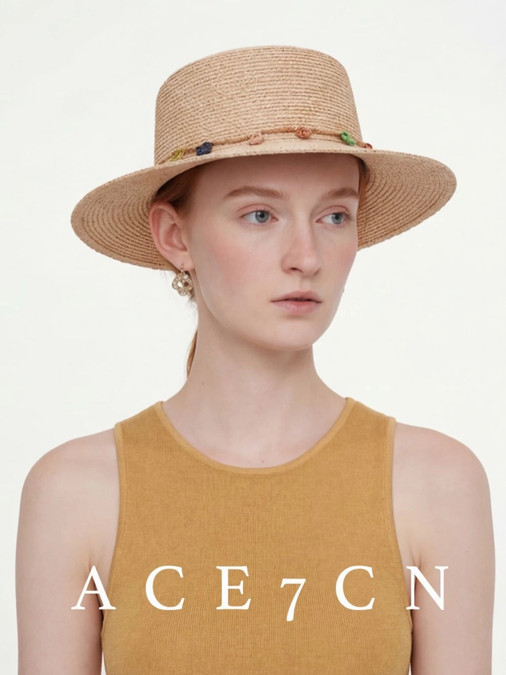 Pom-Trimmed Raffia Fedora — ACE7CN