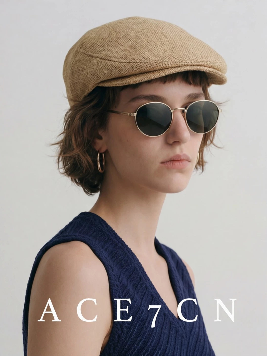 Textured Fabric Flat Cap — ACE7CN