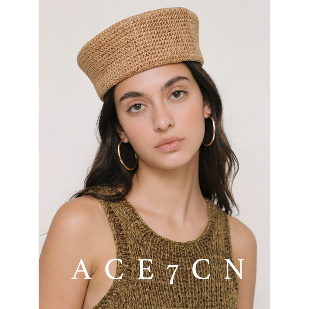 Hand-Woven Straw Pillbox Hat — ACE7CN