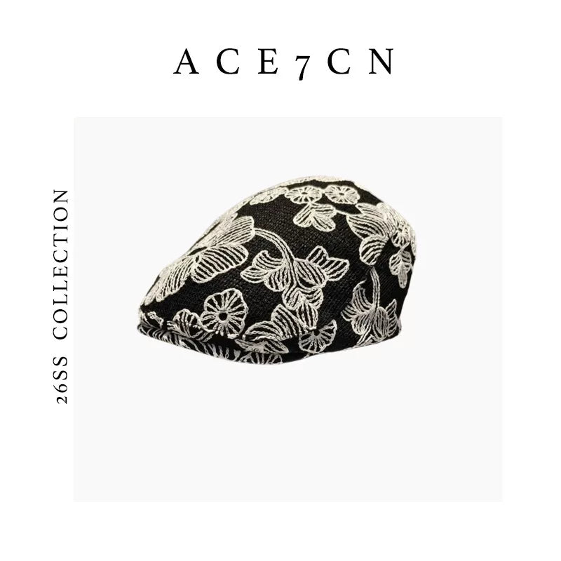 Floral Crochet Flat Cap — ACE7CN