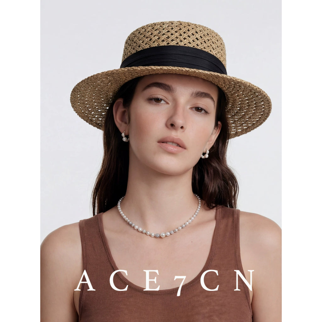 Openwork Silk-Straw Fedora — ACE7CN