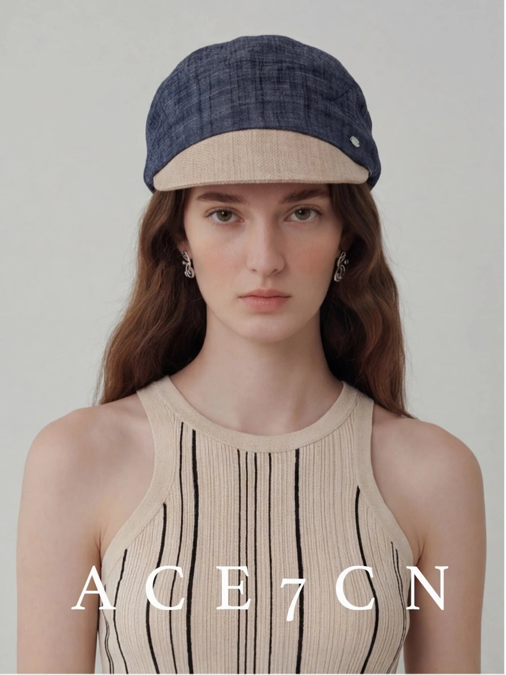 Pleated Linen-Textured Baseball Cap — ACE7CN