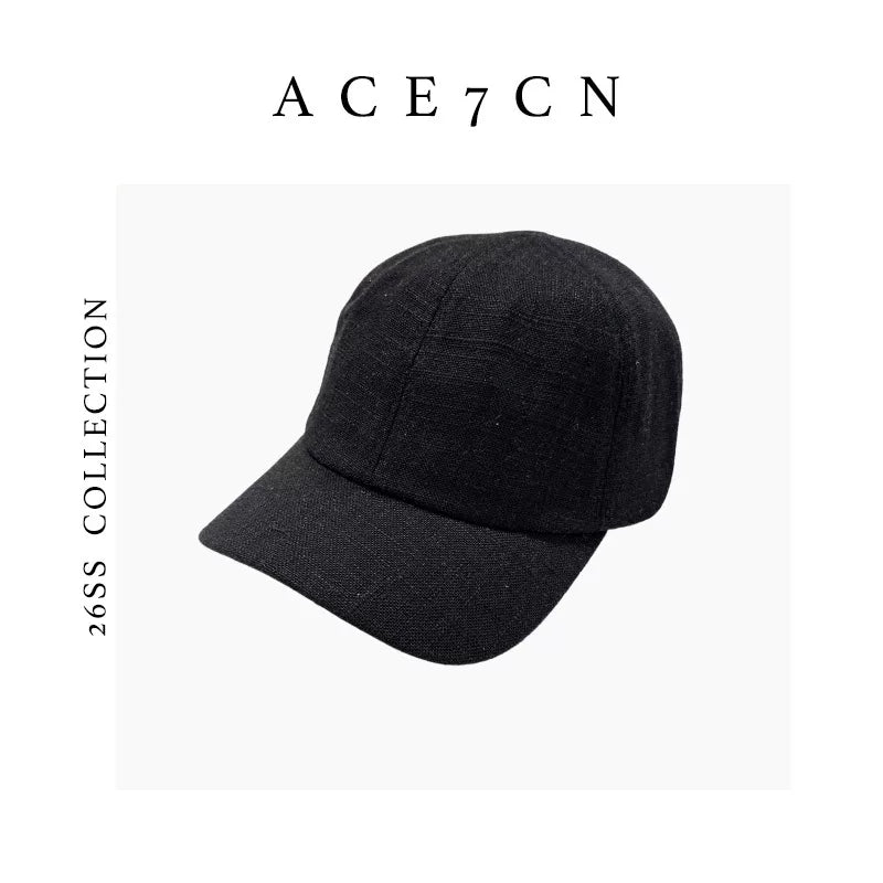 Soft-Crown Linen Baseball Cap — ACE7CN
