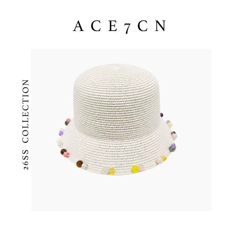 Colored-Stone Trim Bucket Hat — ACE7CN