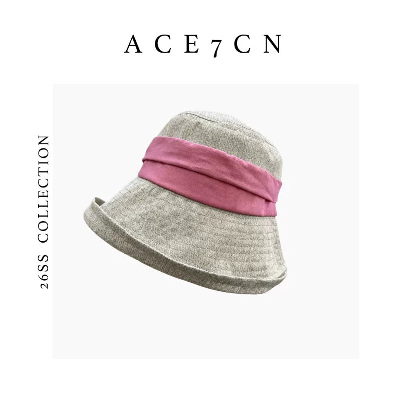 Tie-Strap Roll-Brim Bucket Hat — ACE7CN