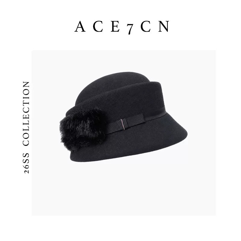 Faux-Mink Wool Bucket Hat — ACE7CN