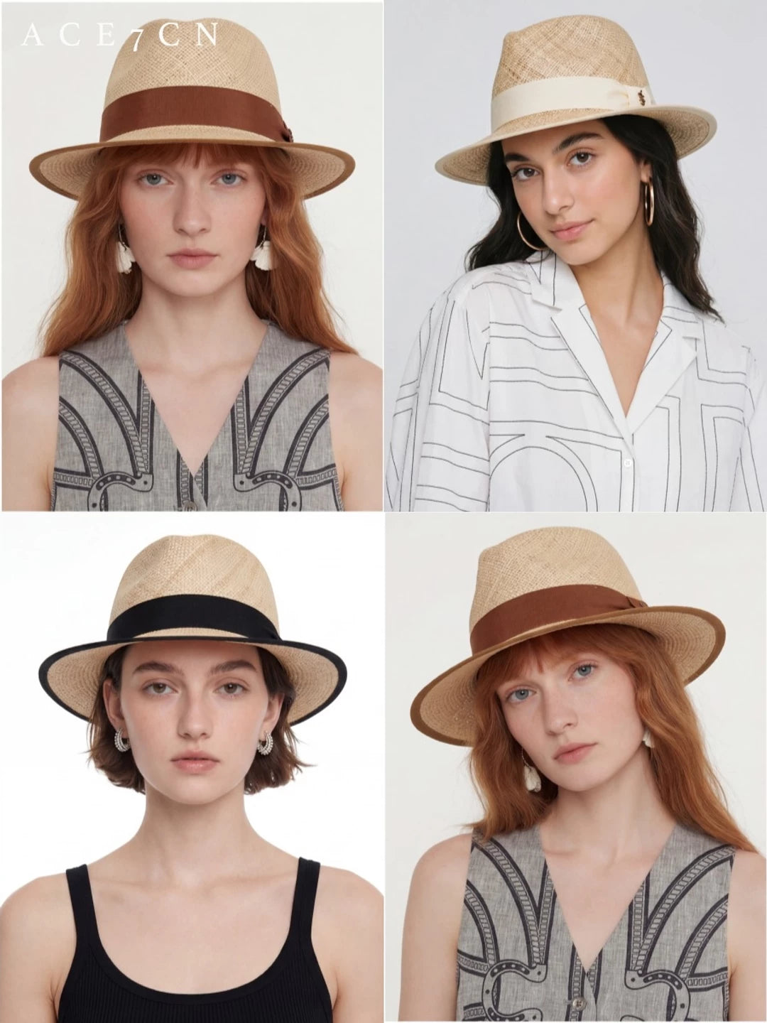 Flat-Top Straw Panama Hat — ACE7CN