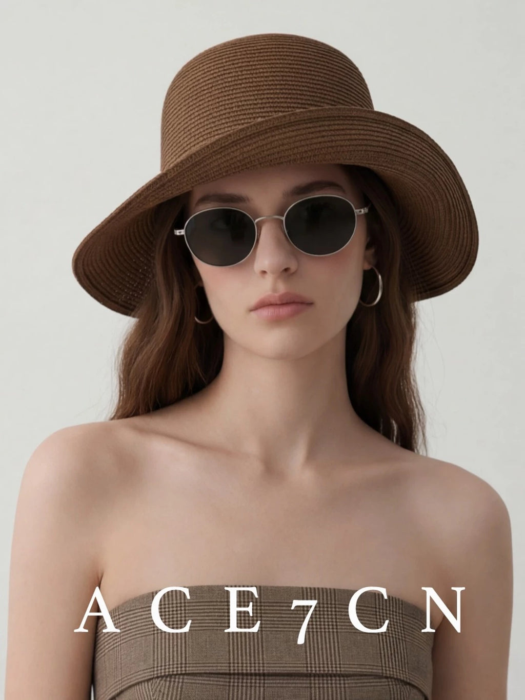 Roll-Brim Straw Bucket Hat — ACE7CN