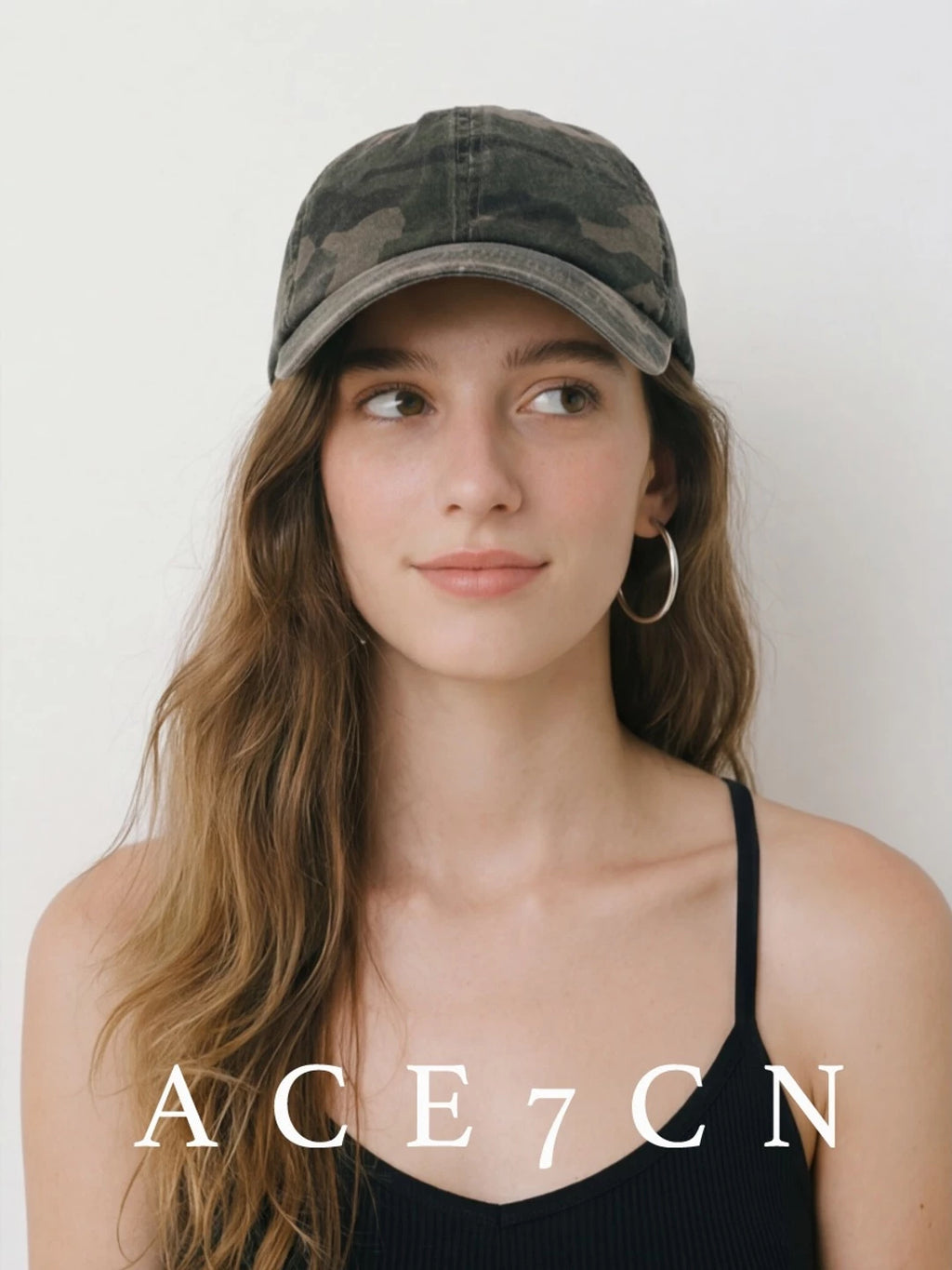 Washed-Cotton Camo Baseball Cap — ACE7CN