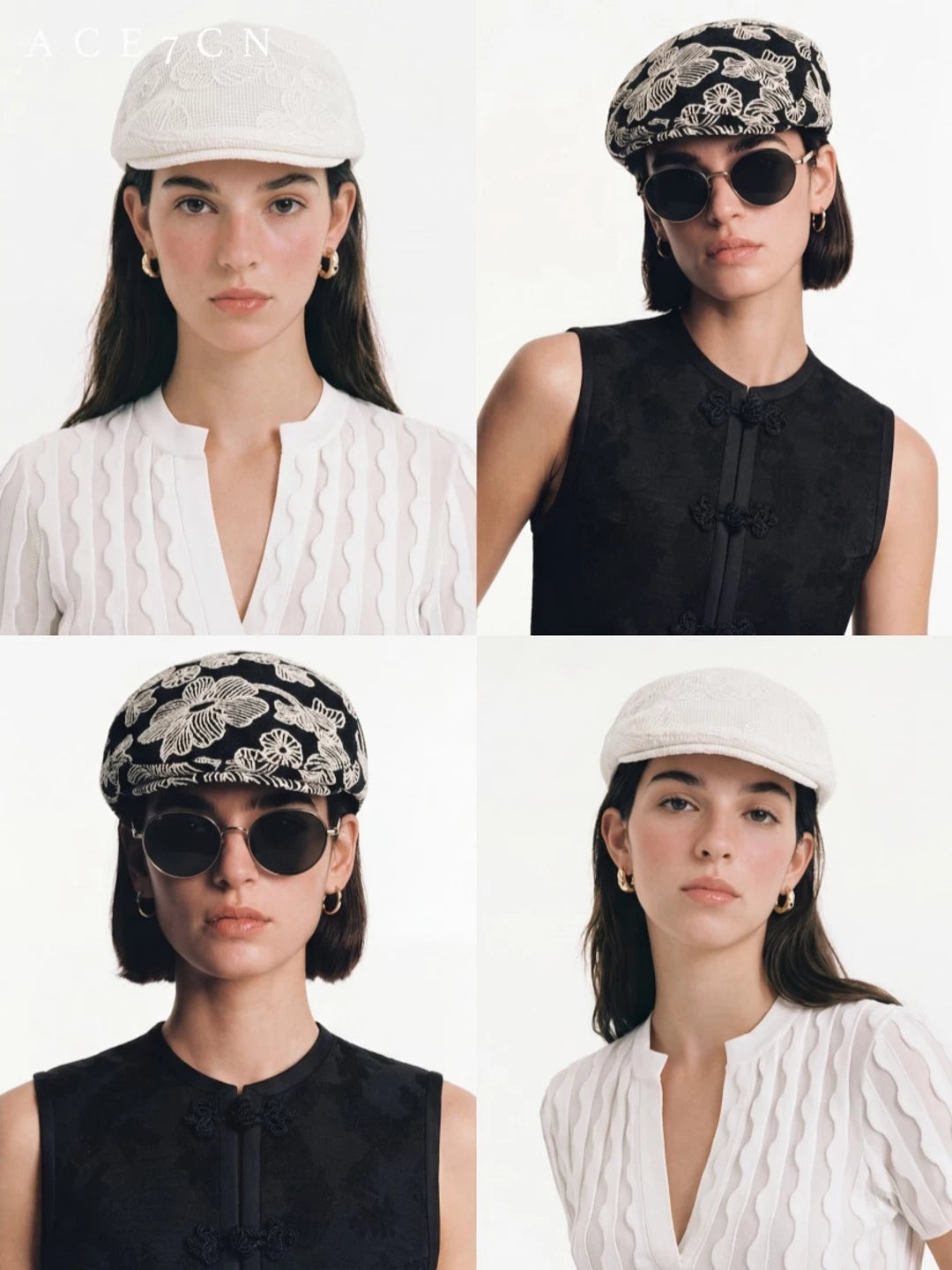 Floral Crochet Flat Cap — ACE7CN
