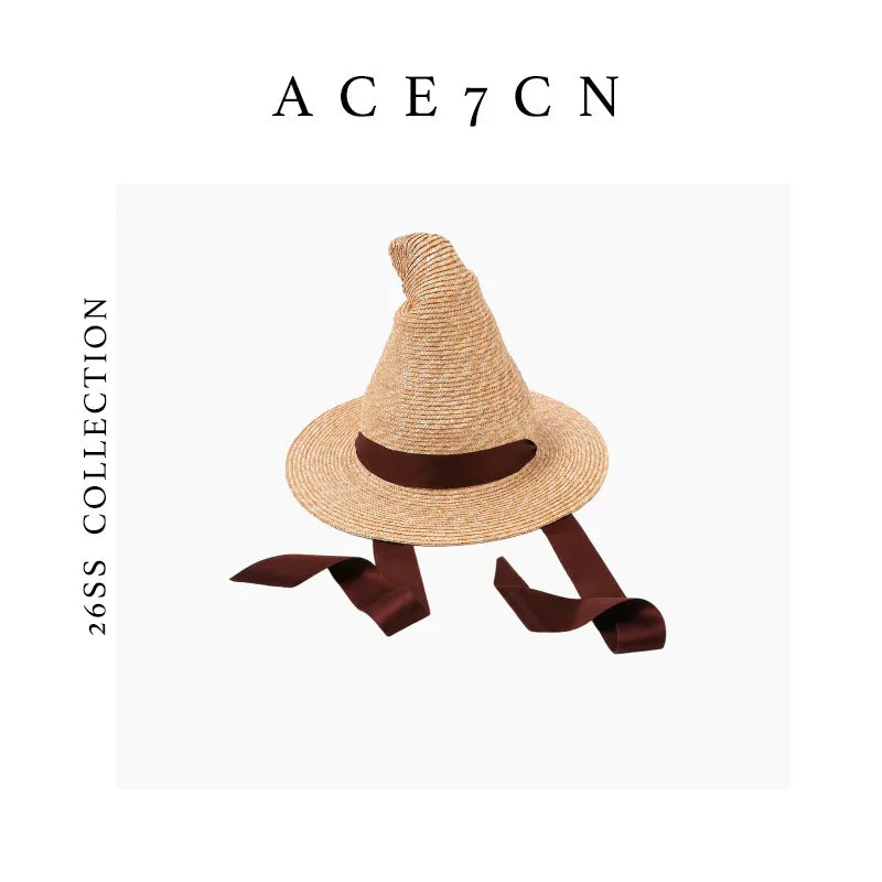Pointed Wheat-Straw Witch Hat — ACE7CN