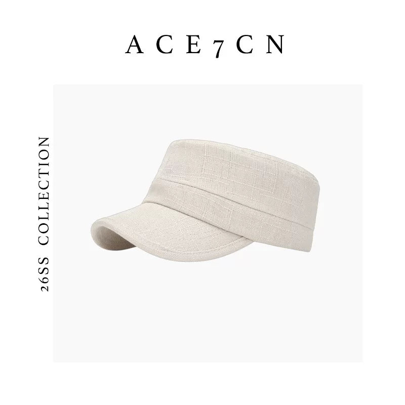 Urban Chic Casual Riding Hat Denim Flat-Top