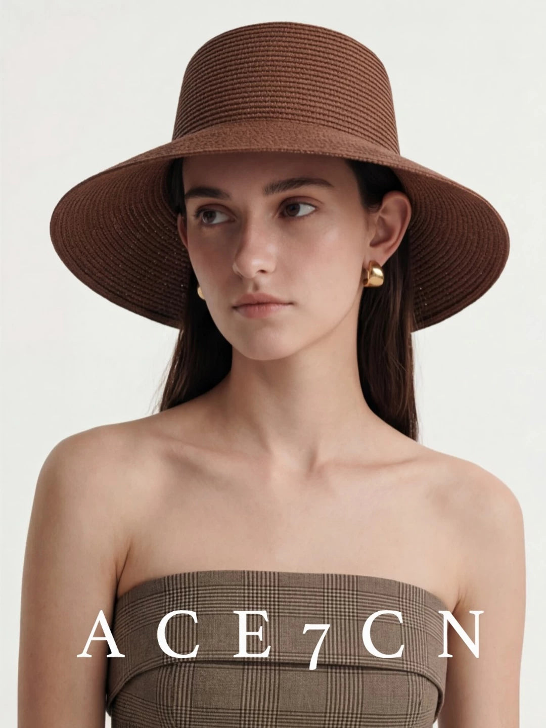 Wide-Brim Straw Sun Hat — ACE7CN