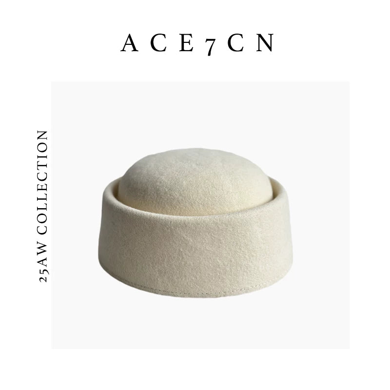 Brimless Domed Wool Pillbox Hat — ACE7CN