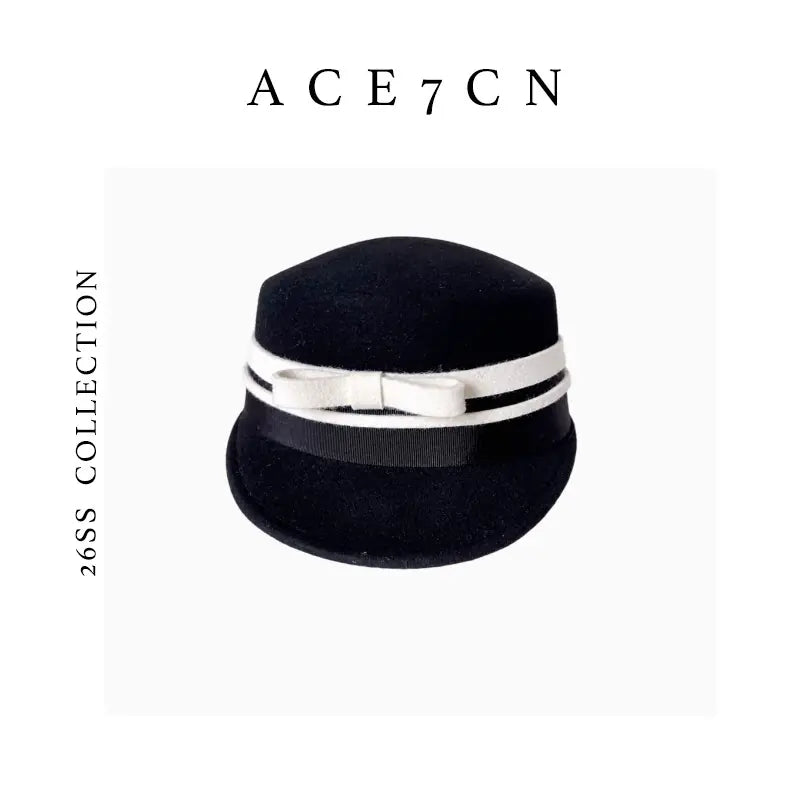Bow-Detail Wool Felt Equestrian Cap — ACE7CN