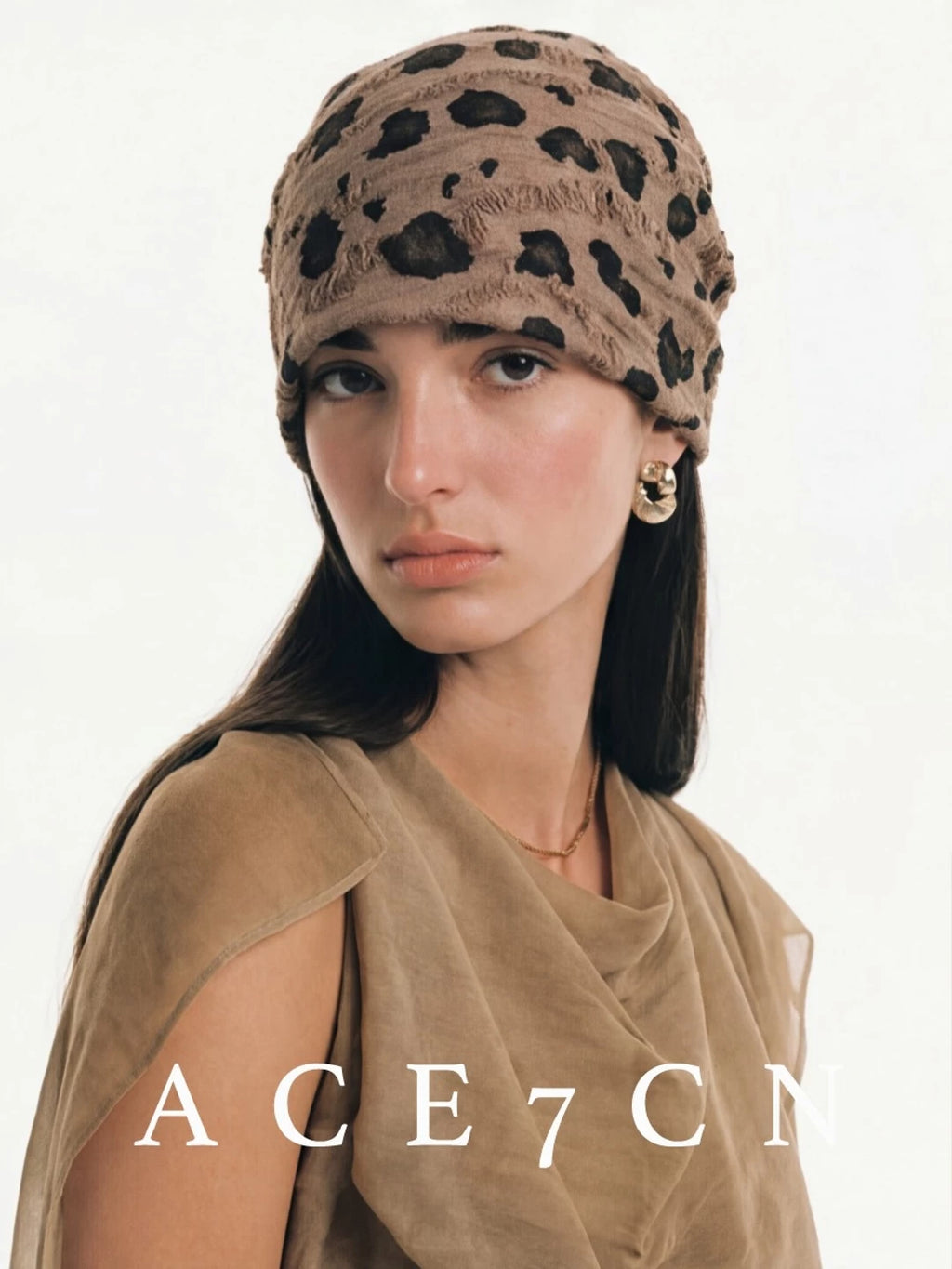 Leopard Slouch Head Scarf Hat — ACE7CN