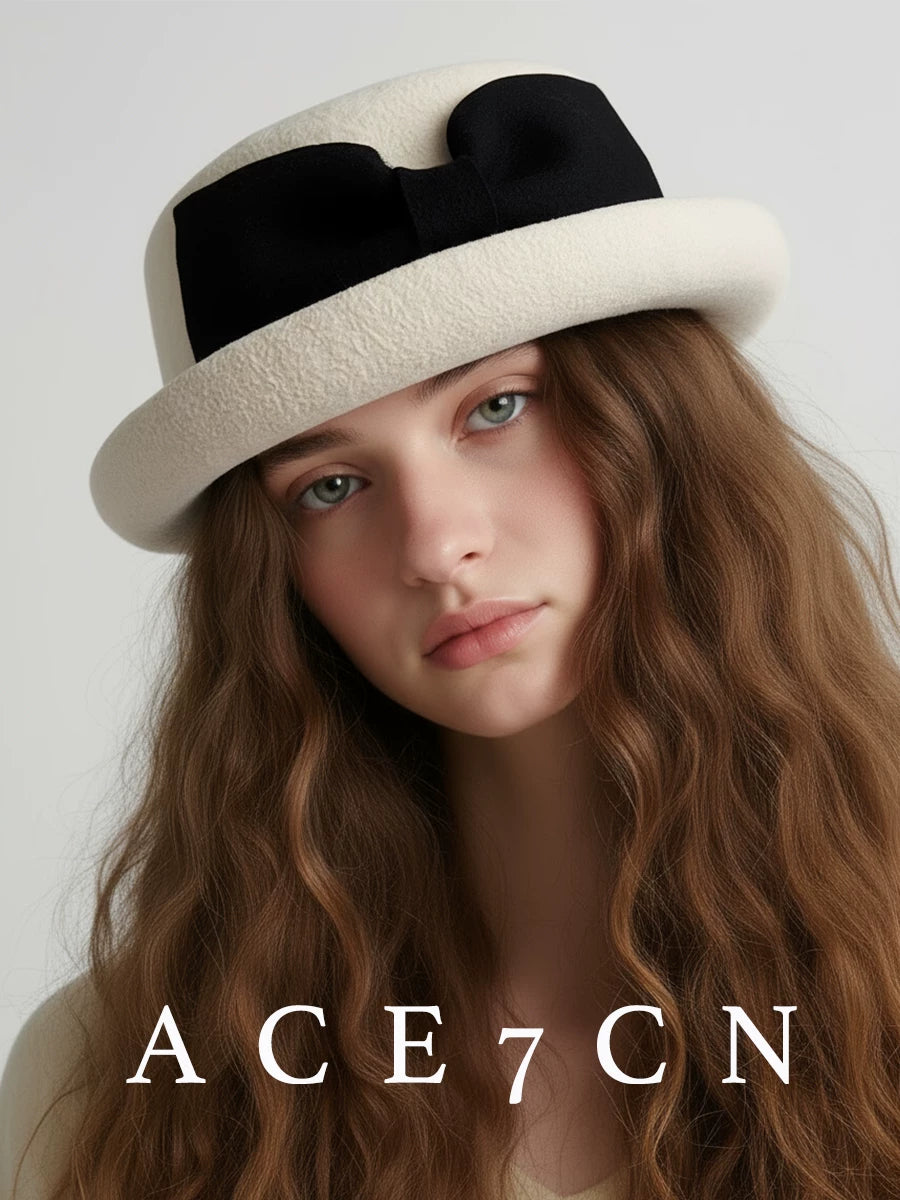 Bow-Detail Wool Fedora — ACE7CN