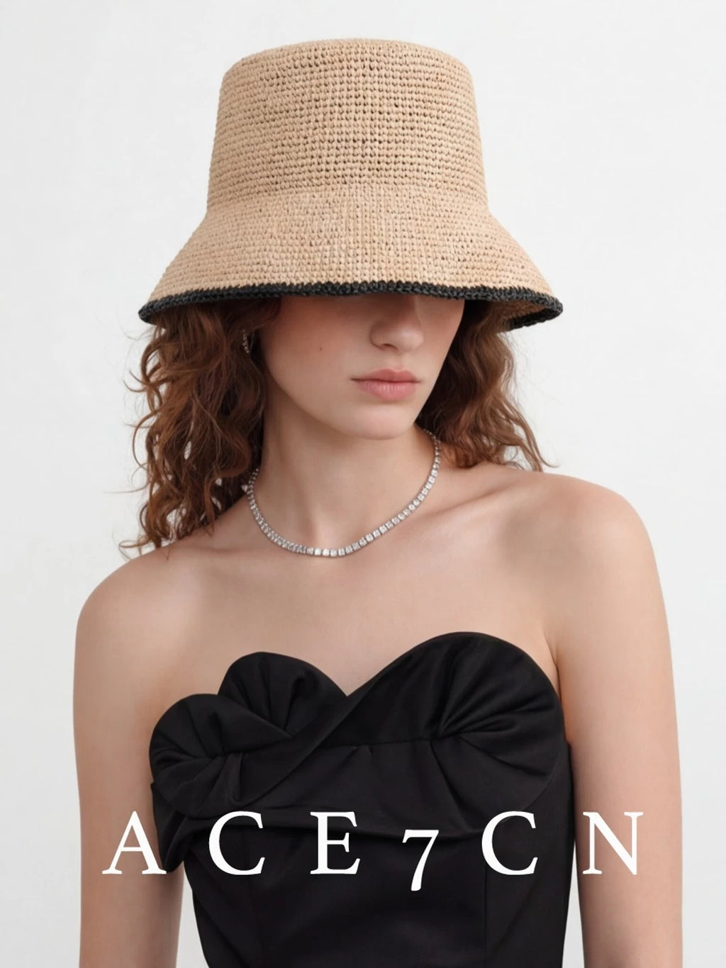 Raffia Lampshade Bucket Hat — ACE7CN