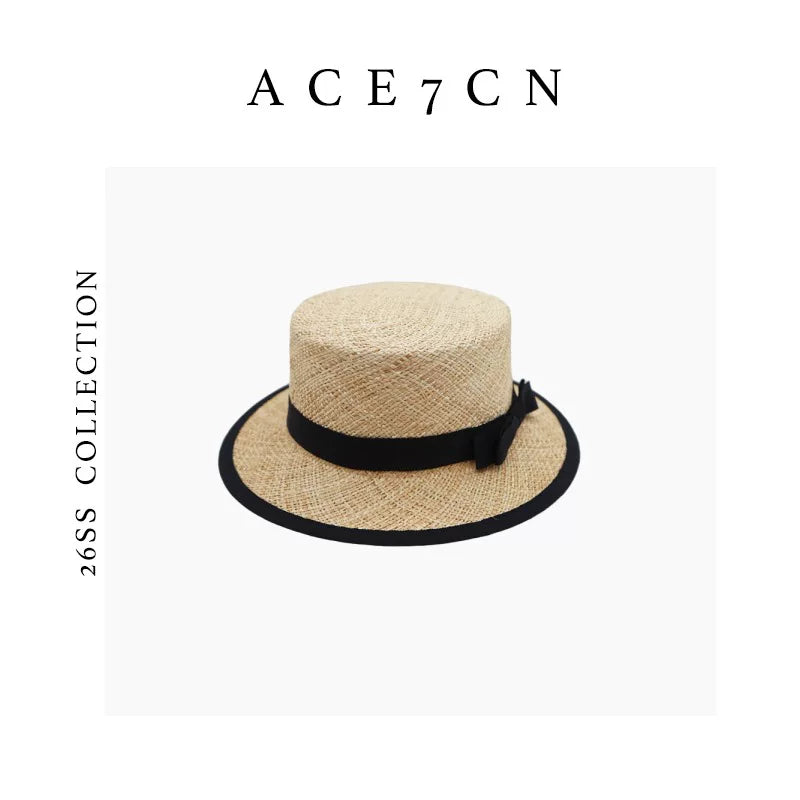 Short-Brim Woven Straw Hat — ACE7CN