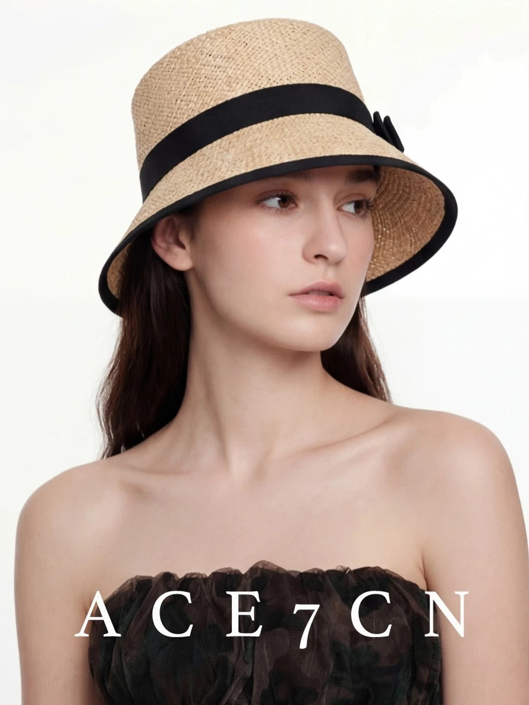 Short-Brim Woven Straw Hat — ACE7CN