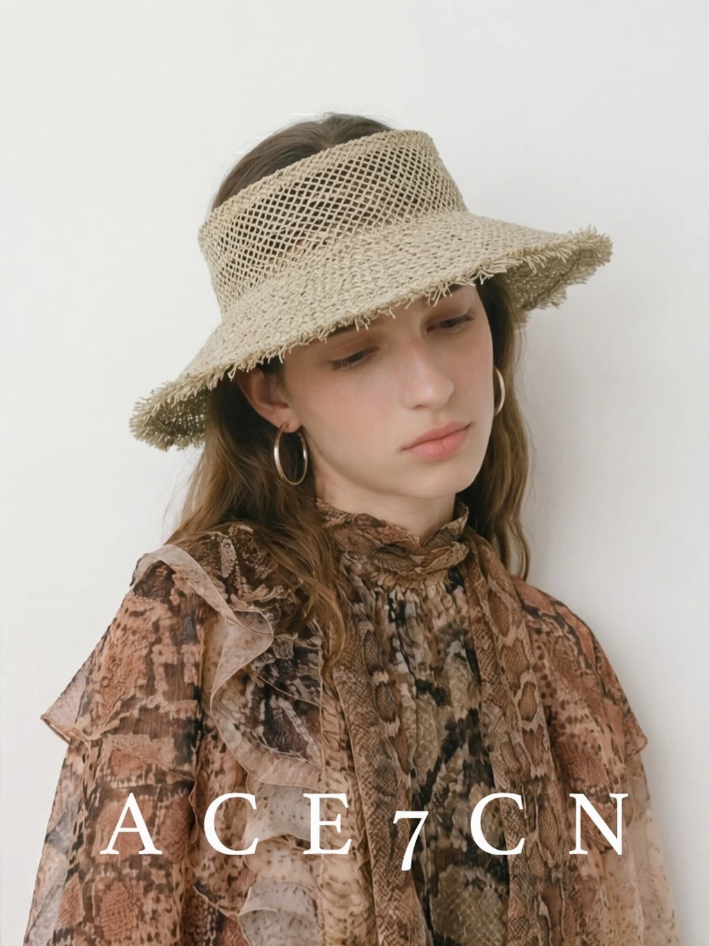 Openwork Straw Headband Visor — ACE7CN