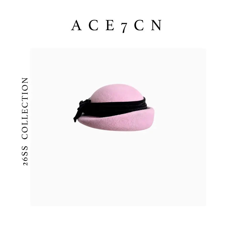 Velvet-Bow Wool Pillbox Hat — ACE7CN