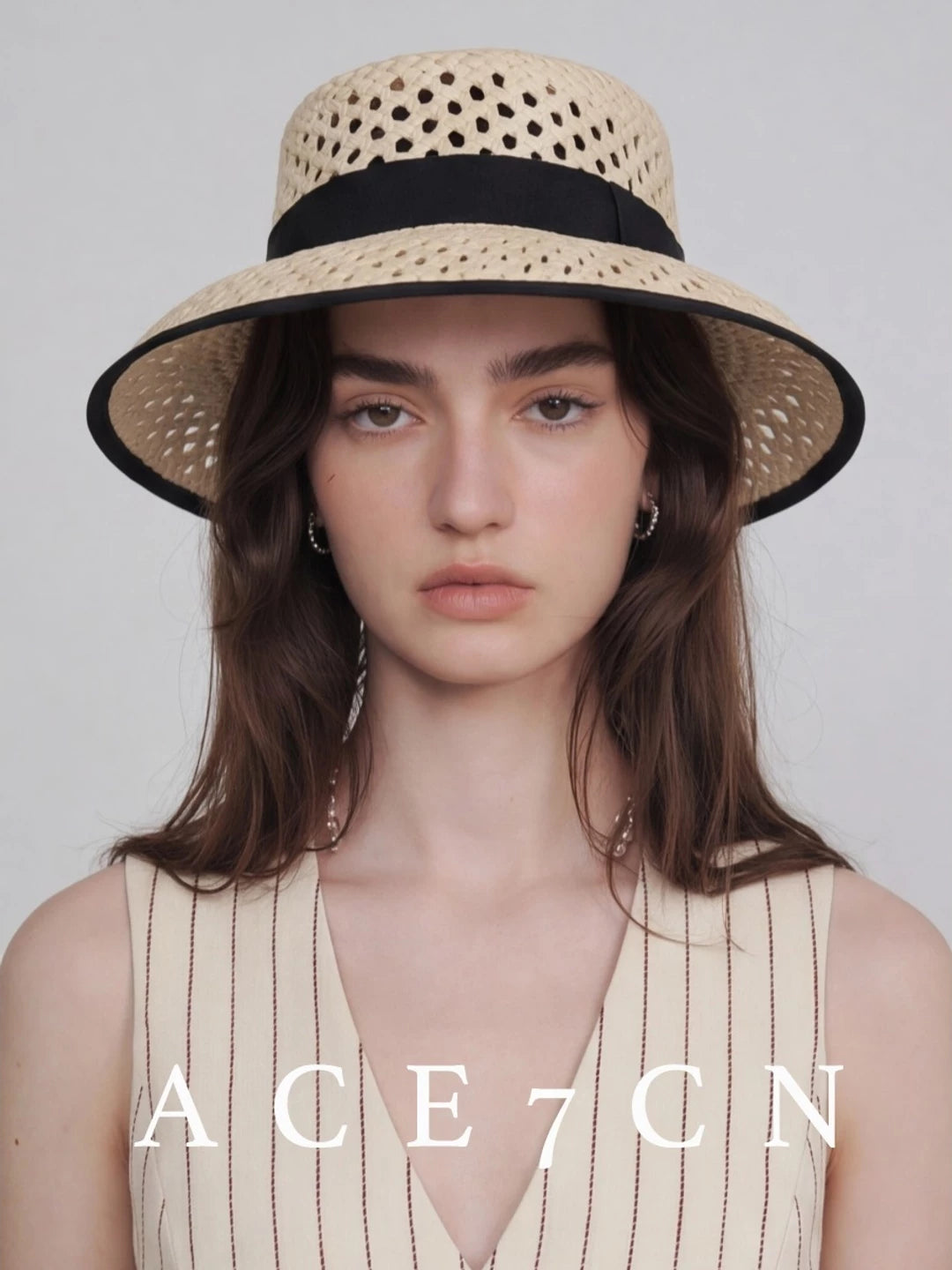 Openwork Straw Cloche — ACE7CN