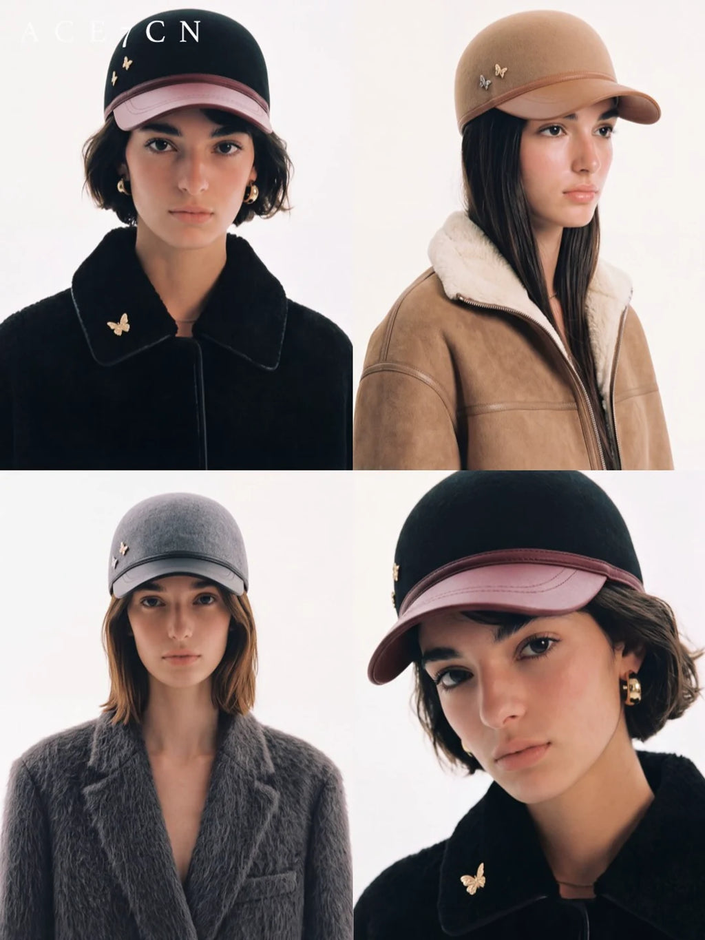 Leather-Peak Wool Felt Equestrian Cap — ACE7CN